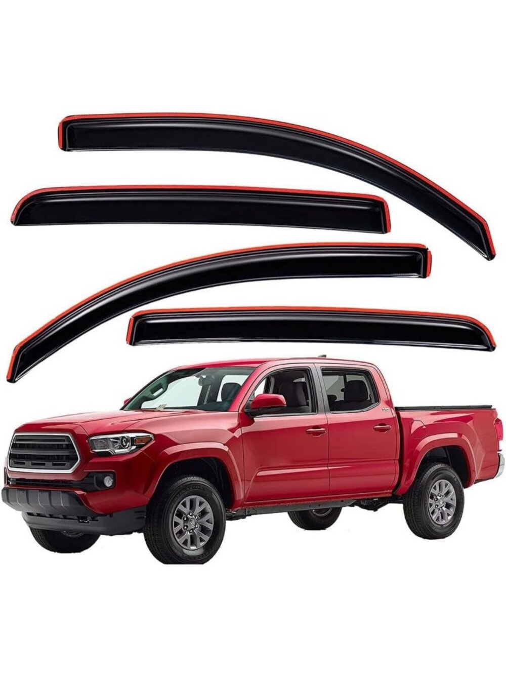 Durable Clip-on Auto Vent Window Visor for 2016-2023 Tacoma, UV Protection, Rain